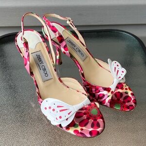 Jimmy Choo Butterfly Slingback Shoes Sz 37.5/7.5